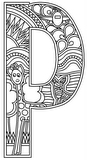 Download, print, color-in, colour-in lowercase p 2